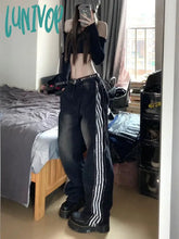 Lunivop Woman Vintage Jeans Dark Academia Denim Cute Core Pants Goblin Party Japanese Fashion Kpop