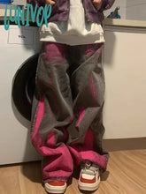 Lunivop Women Dark Academia Japanese Baggy Jeans Harajuku Goth Trashy Y2K Streetwear Graffiti Denim