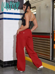 Lunivop Women Fashion Street Vintage Flap Pocket Side Drawstring Waist Cargo Pants Hip Hop
