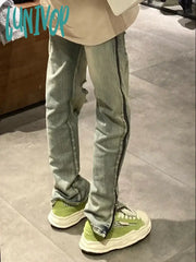 Lunivop Women Harajuku Fashion Damage Denim Pants Long Trousers Ripped Skinny Jeans Hole Grunge