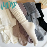 Lunivop Women Long Socks Cashmere Boot Solid Wool Thigh Stocking Skinny Casual Cotton Over
