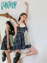 Lunivop Women Patchwork A-Line Evening Mini Dress 90S Y2K Vintage Sleeveless Off Shoulder Dresses