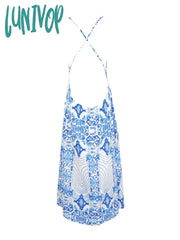 Lunivop Women Sexy Beach Print Dress Elegant Female Party Skirt Boho Cardigan Robe Vacation Bikinis