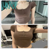 Lunivop Women Sexy Seamless Bras Deep V Neck Bralette Lingerie Letter Strap Tops Push Up Underwear