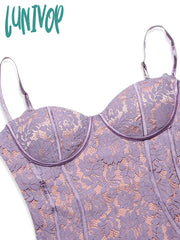 Lunivop Women Summer Dress New Arrivals Purple Bodycon Birthday Party Lace Vintage Evening Club