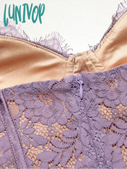 Lunivop Women Summer Dress New Arrivals Purple Bodycon Birthday Party Lace Vintage Evening Club