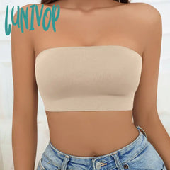 Lunivop Women Tube Strapless Bra Chest Wrap Bandeau Unlined Seamless Breathable Comfortable