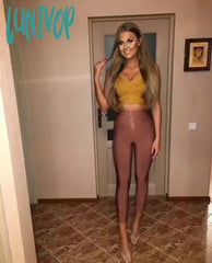 Lunivop Women Winter Fashion Sexy Back Zipper Black White Bandage Pants Designer Bodycon Elastic