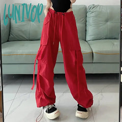 Lunivop Women’s American Casual Cargo Trousers Summer New Style Street Neutral Loose Design