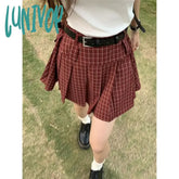 Lunivop Women’s American Retro College Style Pleated Mni Skirt Summer New Chic Young Girl High