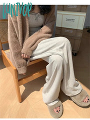 Lunivop Women’s Casual Elastic Waist Drawstring Solid Color Pants Spring Autumn New Chic Female