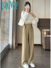 Lunivop Women’s Chinese Style Retro Buckle Design Casual Pants Fashion Commuter Office Girl