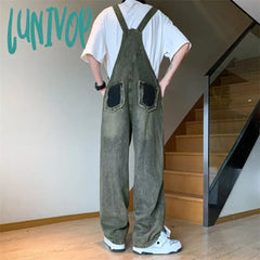 Lunivop Women’s Denim Rompers Vintage Blue Strap Pants Spring Autumn New Chic Fashion Casual