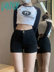 Lunivop Women’s Elastic Tight Wrapped Hip Black Shorts Summer New Street Style Sexy Slim Hot