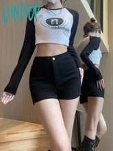 Lunivop Women’s Elastic Tight Wrapped Hip Black Shorts Summer New Street Style Sexy Slim Hot