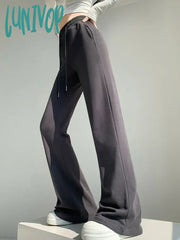 Lunivop Women’s Elastic Waist Drawstring Slimming Sexy Flare Pants Spring Autumn New Chic Female