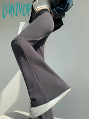 Lunivop Women’s Elastic Waist Drawstring Slimming Sexy Flare Pants Spring Autumn New Chic Female