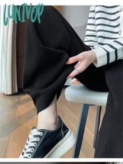 Lunivop Women’s Elastic Waist Drawstring Woolen Fleece Warm Pants Autumn Winter New Chic Female