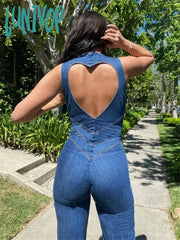 Lunivop Women’s Jumpsuit Bodycon Backless Heart Hollow Out Summer Sexy Sleeveless Slim One-Piece
