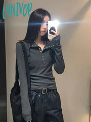 Lunivop Women’s Knitted Sweater Y2K Long Sleeve Pullovers Korean Streetwear Vintage Knit Sweaters