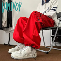 Lunivop Women’s Loose Wide Leg Multiple Pockets Cargo Pants Street Style Fashion Female High