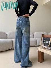 Lunivop Women’s Retro High Waisted Loose Micro Flared Pants Casual Jeans Vintage American Street