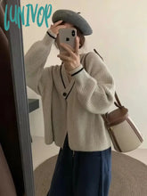 Lunivop Women’s Retro V-Neck Knitted Cardigan Sweater Fall And Winter New Chic Fashion