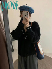 Lunivop Women’s Retro V-Neck Knitted Cardigan Sweater Fall And Winter New Chic Fashion