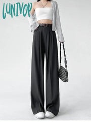 Lunivop Women’s Suit Wide Leg Black Casual Pants Fashion Commuter Office Girl Temperament Female