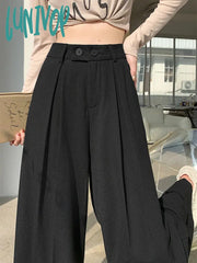 Lunivop Women’s Suit Wide Leg Casual Narrow Pants Fashion Commuter Office Girl Temperament Female