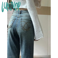 Lunivop Y2K 2000S Flare Jeans Women Vintage High Waist Bow Denim Pants Summer Japanese Harajuku