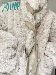 Lunivop Y2K Aesthetic All Match Korean Fluffy Women’s Top Thicken Warm Vintage Casual Jacket