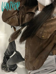 Lunivop Y2K Aesthetic Punk Vintage Trendy Solid Women’s Coats Sweet Cool Streetwear Fashion