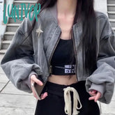 Lunivop Y2K Crop Denim Jackets Women Streetwear Oversized Casual Short Coat Harajuku Hip Hop