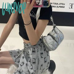 Lunivop Y2K Designer Womens Shoulder Bag Silver Chains Fashion Summer Pu Leather Handbag Original