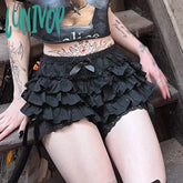 Lunivop Y2K Fairycore Grunge Jk Lolita Skirt Shorts Women Punk Gothic Cute Kawaii Bow Patchwork