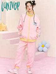 Lunivop Y2K Star Zip Up Sweatshirts Women Korean Style Kpop Pink Hoodies Sweet Kawaii Aesthetic