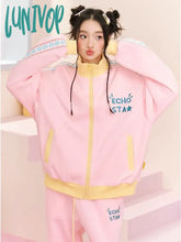 Lunivop Y2K Star Zip Up Sweatshirts Women Korean Style Kpop Pink Hoodies Sweet Kawaii Aesthetic