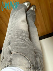 Lunivop Y2K Vintage Baggy Jeans Woman’s Korean Fashion Denim Pants Harajuku Kpop Streetwear