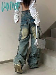 Lunivop Y2K Woman American Style Jeans Japanese Fashion Denim Aesthetics Pants Coquette 90S Old
