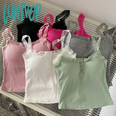 Lunivop Y2K Women’s Tops Backless Crop Top Sleeveless Cute Knitted Tank Summer Cropped Vest