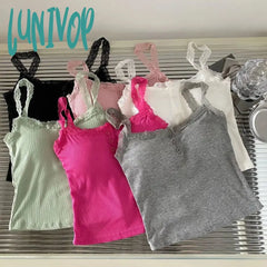 Lunivop Y2K Women’s Tops Backless Crop Top Sleeveless Cute Knitted Tank Summer Cropped Vest