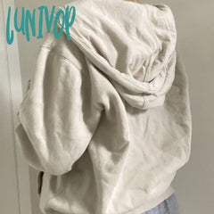 Lunivop Y2K Zip Up Hoodie Women Vintage 2000S Oversize Hooded Sweatshirts Graphic Grunge Streetwear