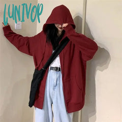Lunivop Zip Up Hoodie For Men Women Girl Sweatshirt Harajuku Cardigan Shirt Essentials Clothes