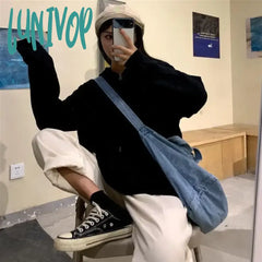 Lunivop Zip Up Hoodie For Men Women Girl Sweatshirt Harajuku Cardigan Shirt Essentials Clothes