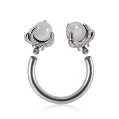 Lunivop 1PC 316L Surgical Steel Dragon Claw Stone Labret Ring Prong Opal CBR Ring Ear Tragus Cartligae Earrings Daith Piercing Jewelry