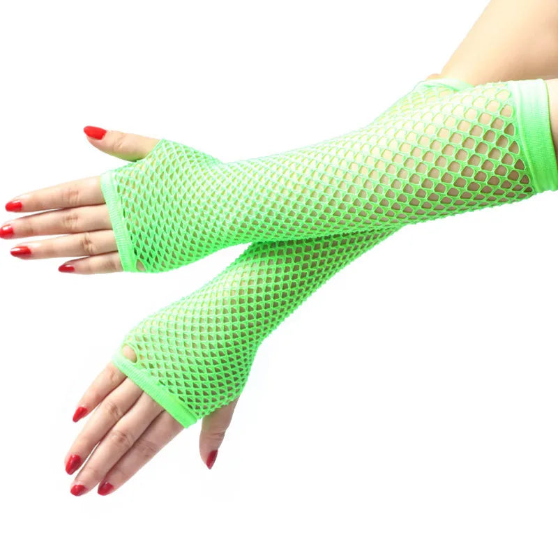 Lunivop Women Fashion Neon Fishnet Fingerless Long Gloves Leg Arm Cuff Party Wear Fancy Dress for Womens Sexy Beautiful Arm Warmer