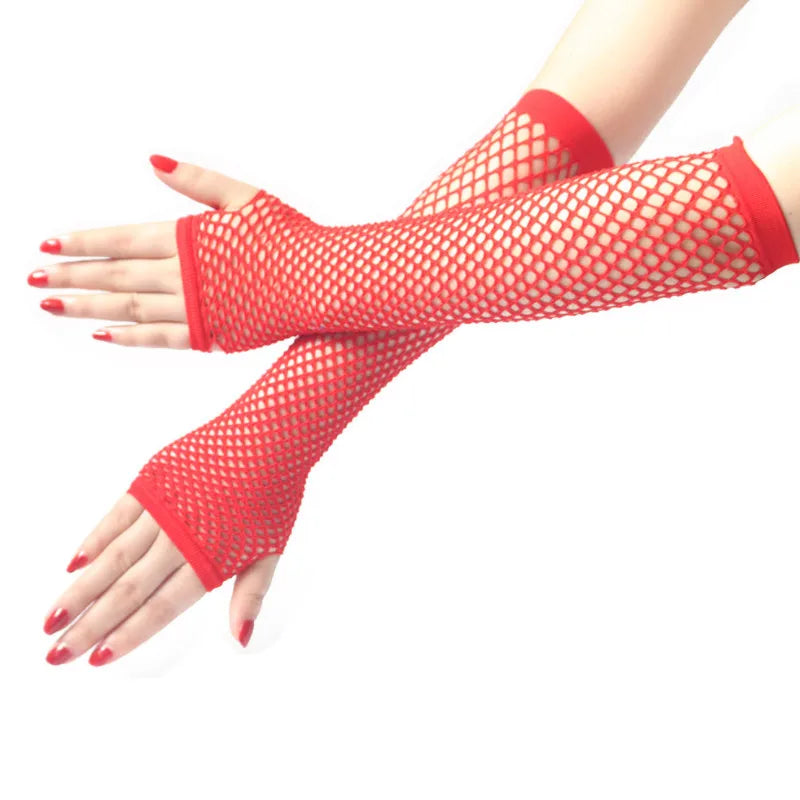 Lunivop Women Fashion Neon Fishnet Fingerless Long Gloves Leg Arm Cuff Party Wear Fancy Dress for Womens Sexy Beautiful Arm Warmer