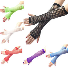 Lunivop Women Fashion Neon Fishnet Fingerless Long Gloves Leg Arm Cuff Party Wear Fancy Dress for Womens Sexy Beautiful Arm Warmer