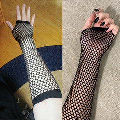 Lunivop Women Fashion Neon Fishnet Fingerless Long Gloves Leg Arm Cuff Party Wear Fancy Dress for Womens Sexy Beautiful Arm Warmer